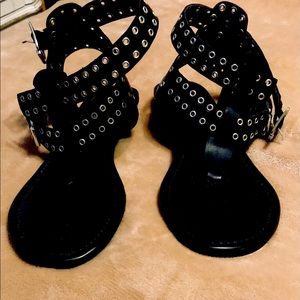 Women’s Black Grommet Sandals